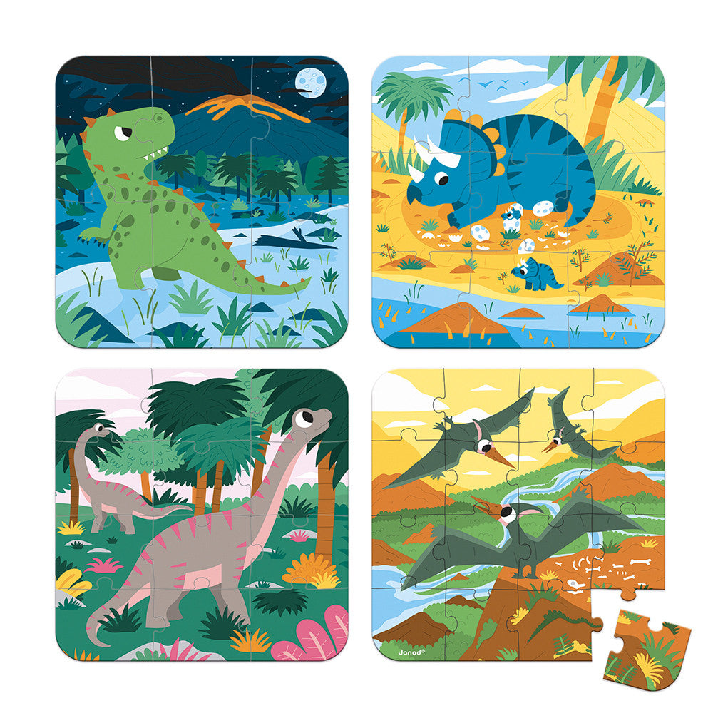 Dinosaur Progressive Puzzle (Set of 4)