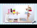 Load and play video in Gallery viewer, Wooden Ice Cream Counter with Accessories
