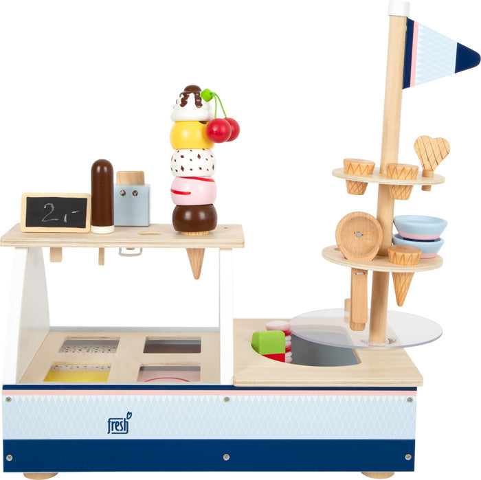 Wooden Ice Cream Counter with Accessories