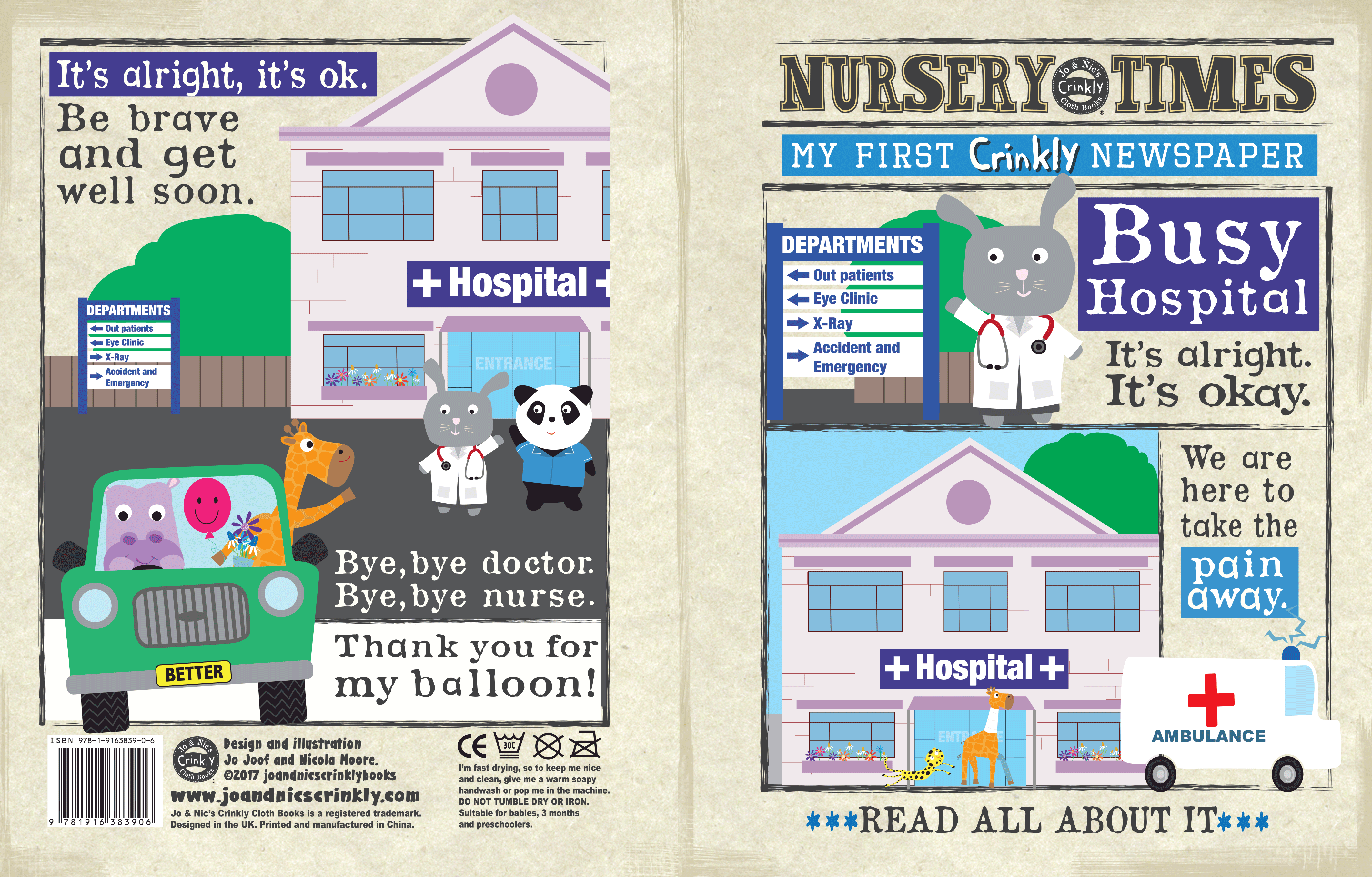 Crinkly Cloth Newspaper - A Busy Hospital