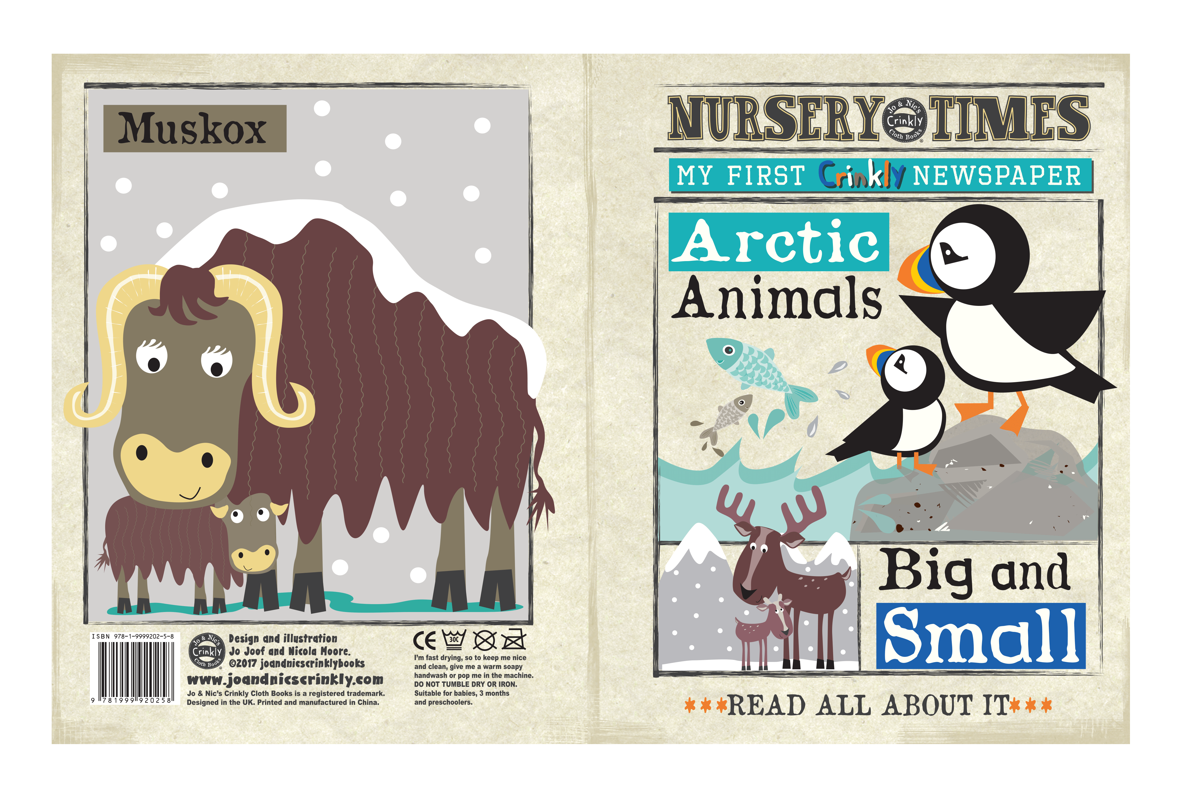 Crinkly Cloth Newspaper - Arctic Animals
