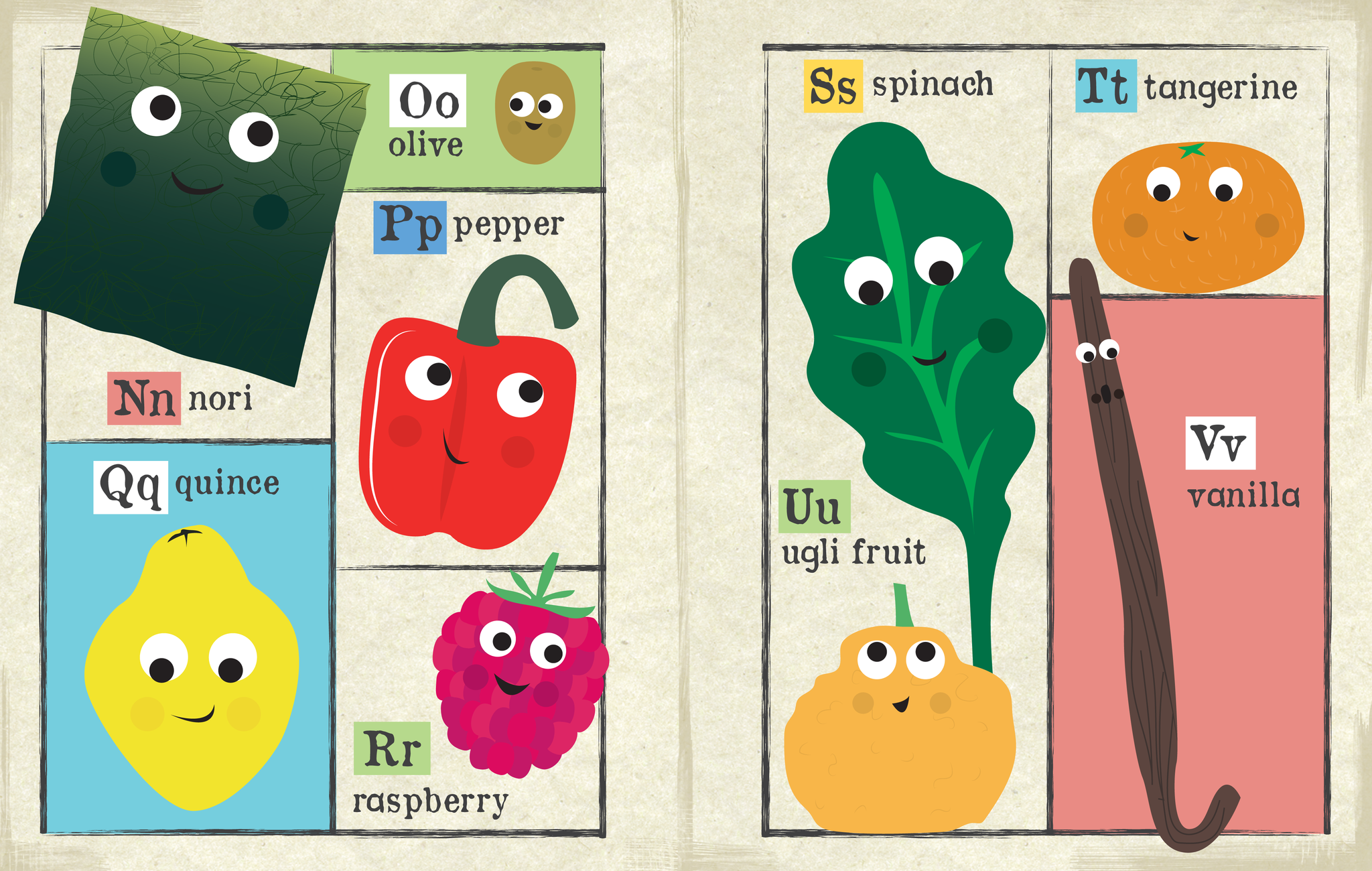 Crinkly Cloth Newspaper - A to Z Fruit & Veg