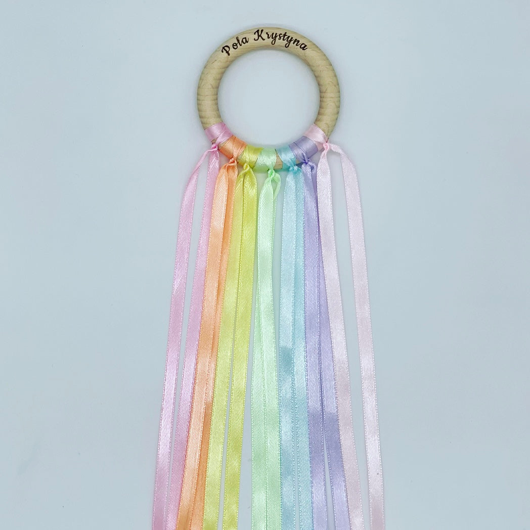 Pastel Rainbow Sensory Ribbon Ring