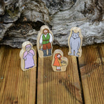 Load image into Gallery viewer, Little Red Riding Hood Wooden Character Set
