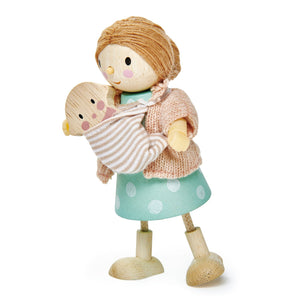 Baby Wearing Wooden Doll