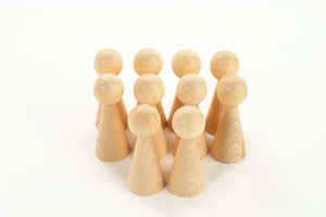 TickiT Natural Beechwood Conical Figure / Large Peg Doll