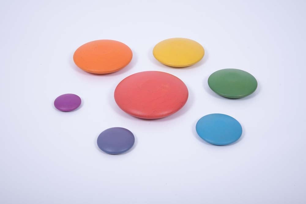 TickiT Rainbow Wooden Stacking Buttons – Mini Senses