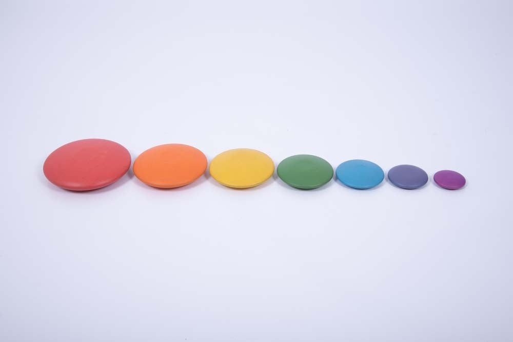 TickiT Rainbow Wooden Stacking Buttons – Mini Senses
