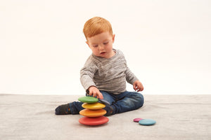 TickiT Rainbow Wooden Stacking Buttons – Mini Senses