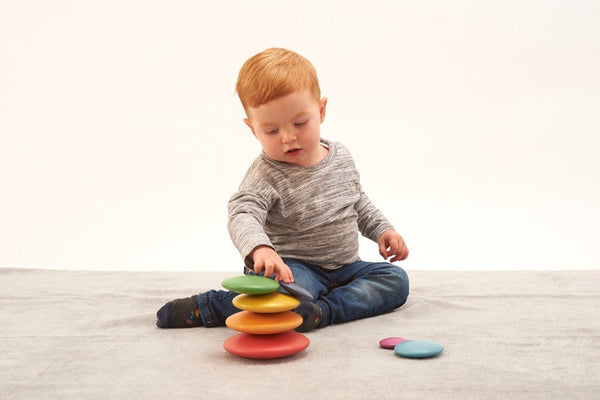 TickiT Rainbow Wooden Stacking Buttons – Mini Senses