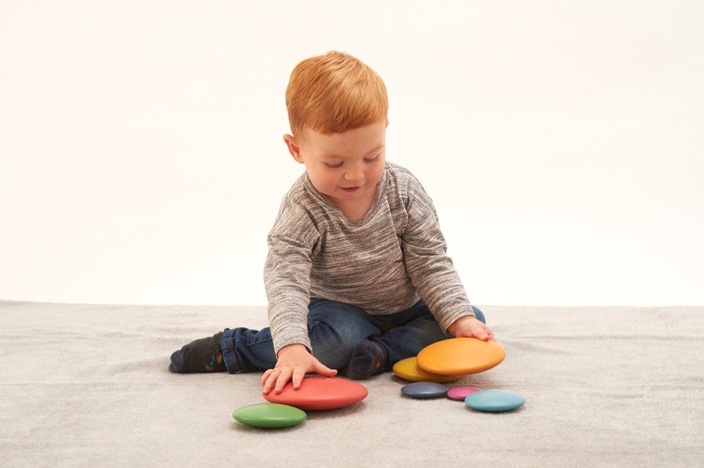 TickiT Rainbow Wooden Stacking Buttons – Mini Senses