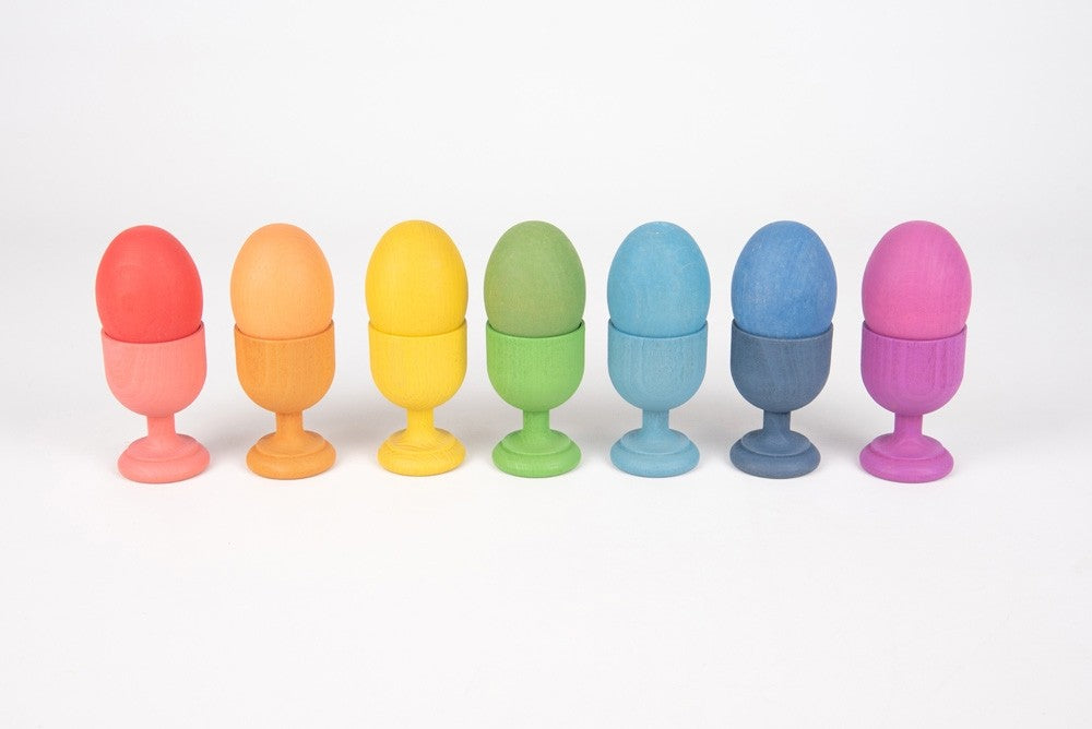 TickiT Rainbow Wooden Egg Cups