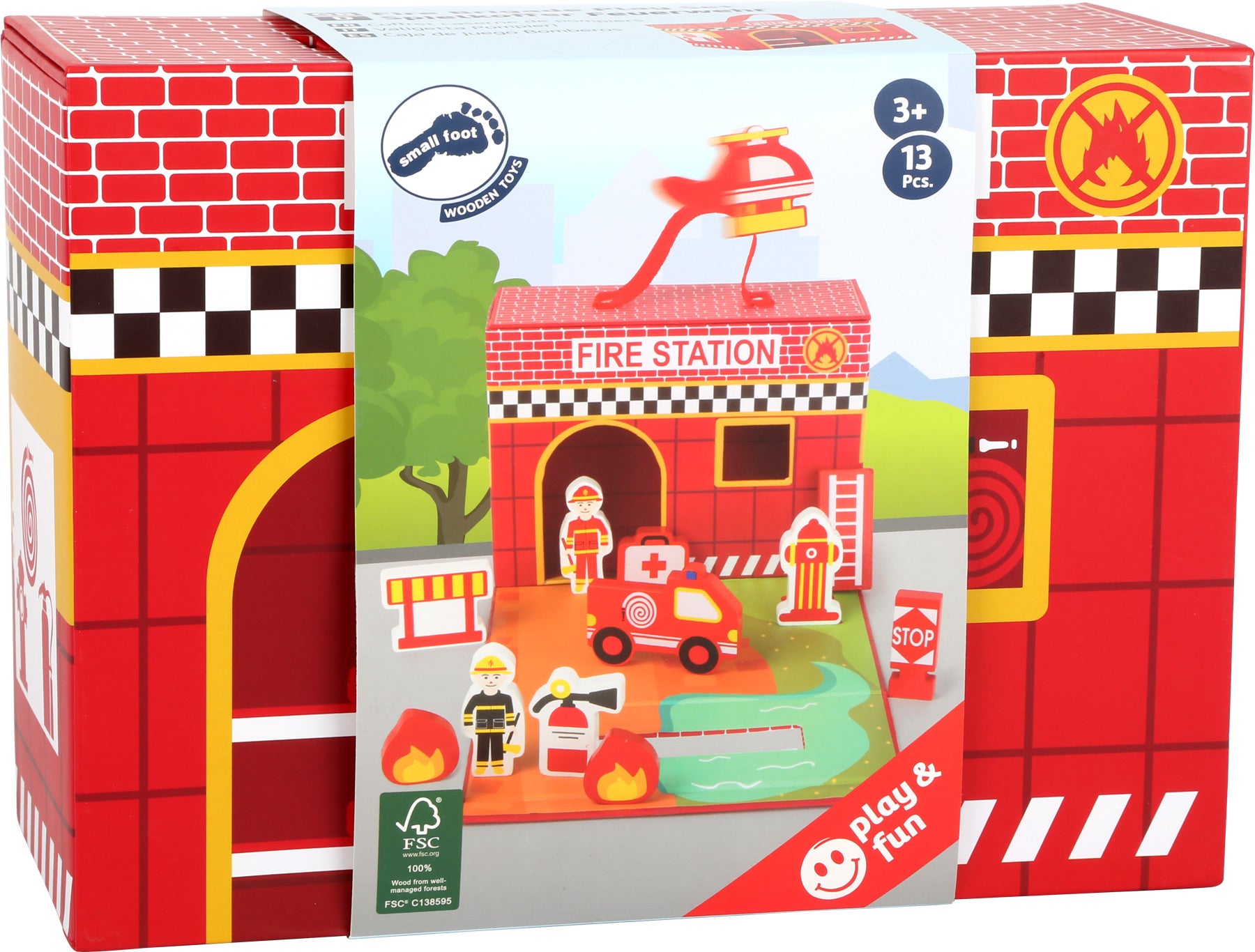 Wooden Fire Brigade Play Set