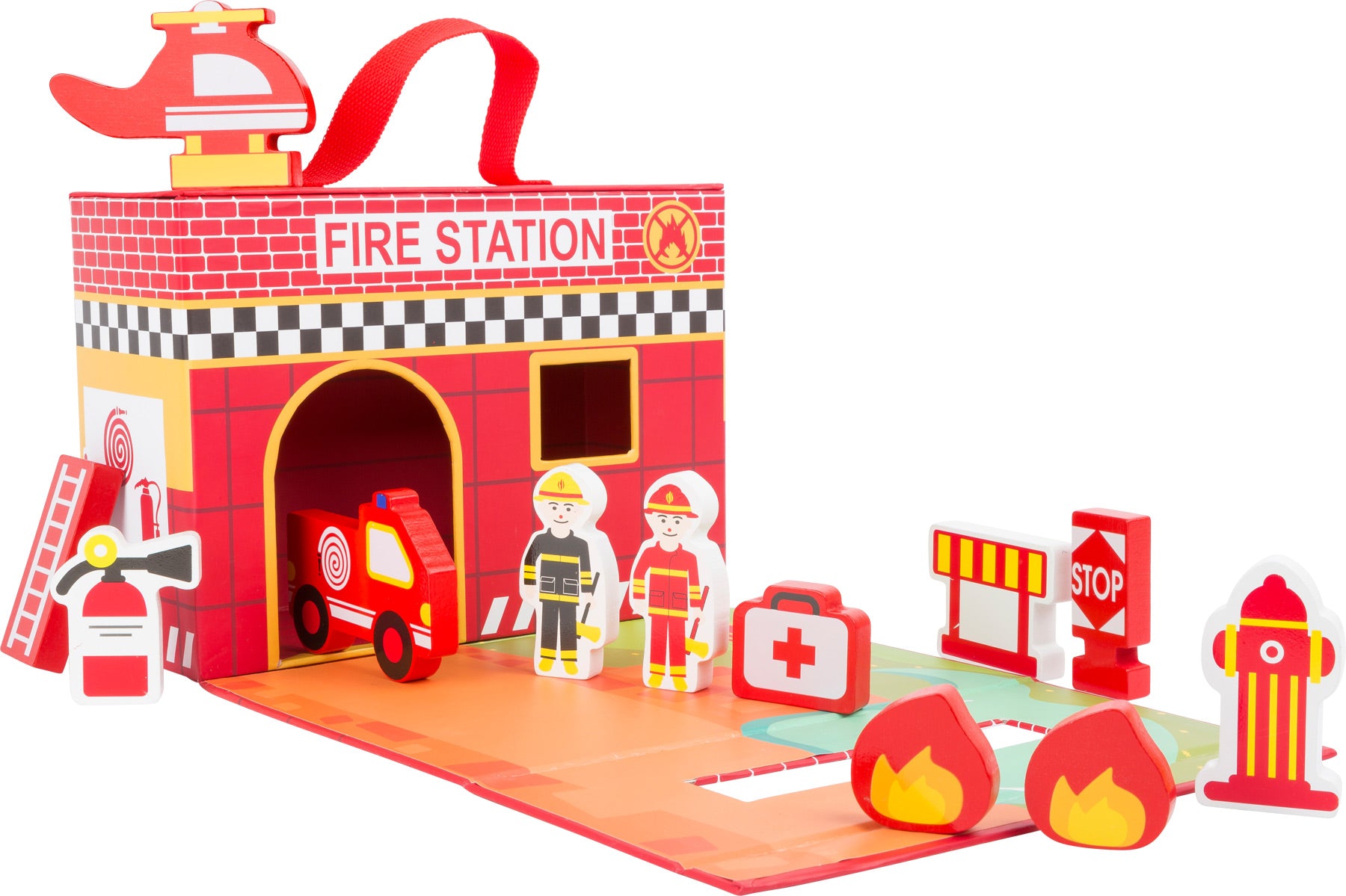 Wooden Fire Brigade Play Set