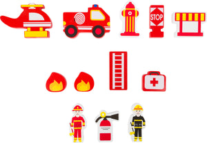 Wooden Fire Brigade Play Set