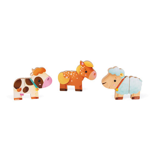 Wooden Mix & Match Farm Magnets