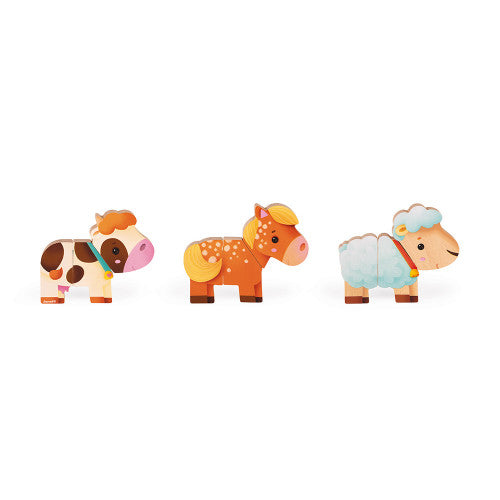 Wooden Mix & Match Farm Magnets