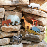 Load image into Gallery viewer, Wooden Safari Animals &amp; Shelf Set
