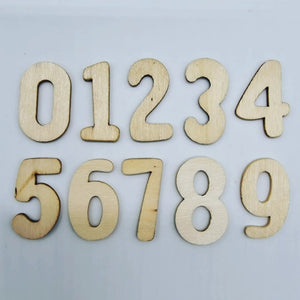 Natural Wooden Numbers (0-9)