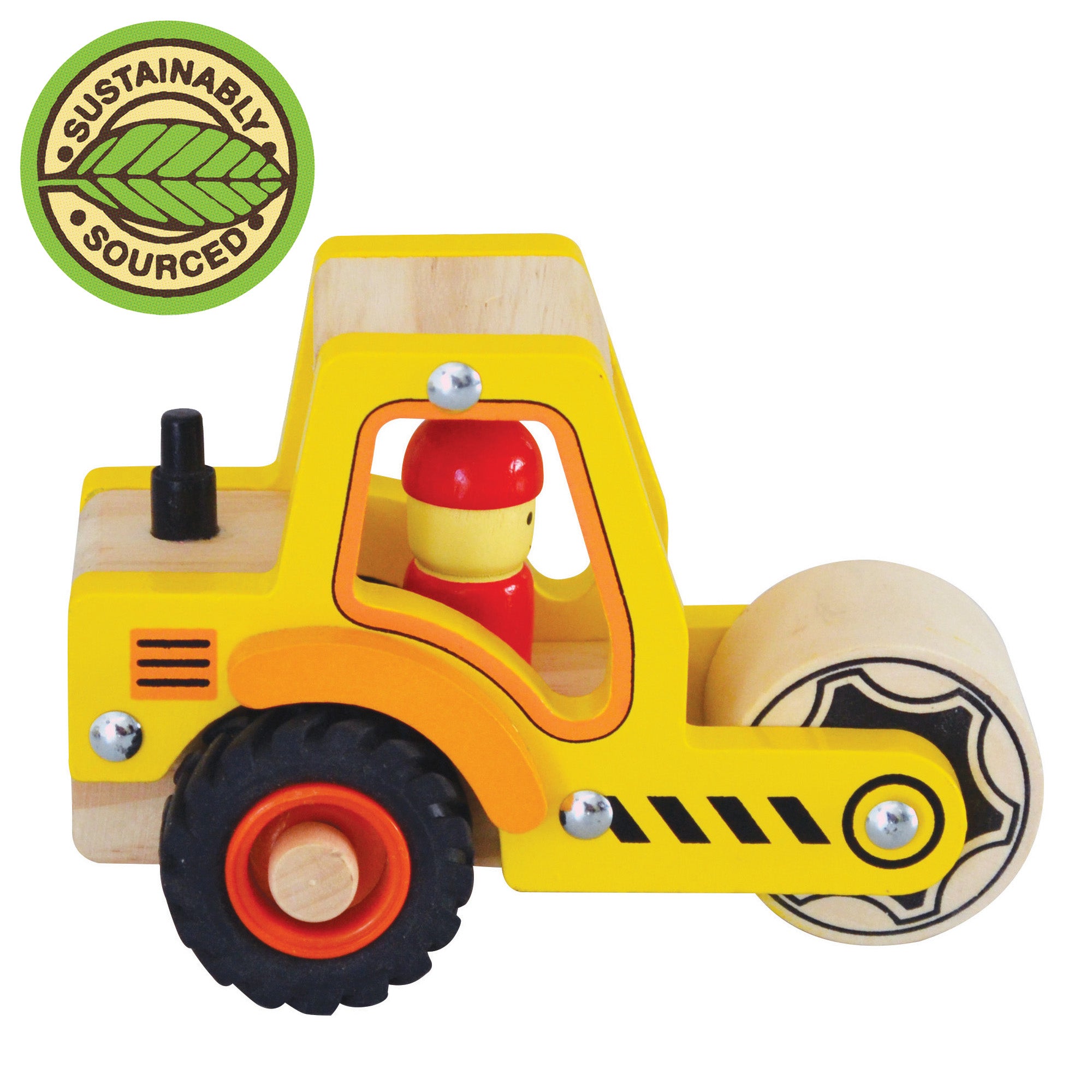 Wooden Construction Vehicle - Road Roller