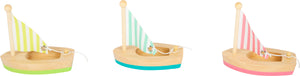 Wooden Sailboat Bath Toys (set of three)