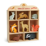 Load image into Gallery viewer, Wooden Woodland Animals &amp; Shelf Set
